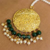 Punjabi Style Dark Green Jhumka with Maangtikka