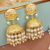Punjabi Style White Jhumka with Maangtikka-01 Punjabi Style White Jhumka with Maangtikka
