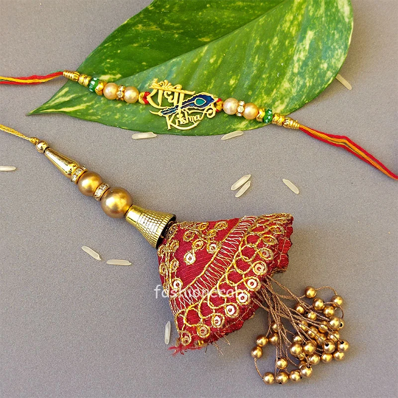 Radha Krishna Lumba Rakhi Set