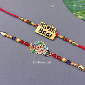 Set of 2 Chota Bhai and Peacock Handmade Rakhi