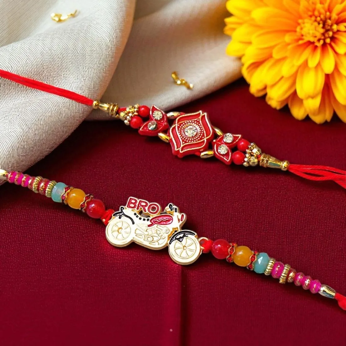 Set of 2 Handmade Rakhi for Brother
