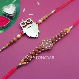 Set of 2 Stylish Brother and Rudraksha Rakhi