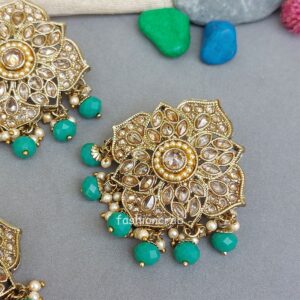 Shefali Maang Tikka Set - Sea Green