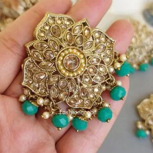 Shefali Maang Tikka Set - Sea Green