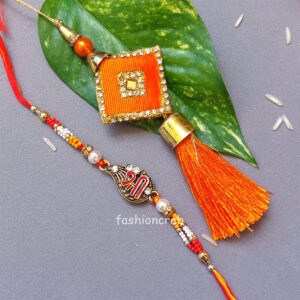 Shree Rakhi with Orange Tassel Lumba