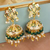 Traditional Punjabi Pipal Patti Tikka Set - Dark Green