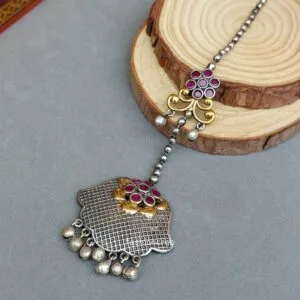 Vidya Oxidised Maang Tikka