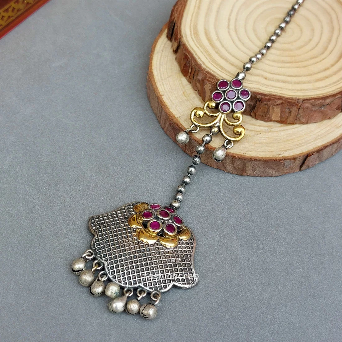 Vidya Oxidised Maang Tikka