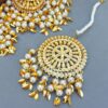 White Heavy Jadau Jhumka Earrings for Punjabi Suit
