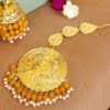Yellow Color Punjabi Tikka Earrings for Wedding