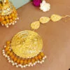 Yellow Color Punjabi Tikka Earrings for Wedding-02 Yellow Color Punjabi Tikka Earrings for Wedding