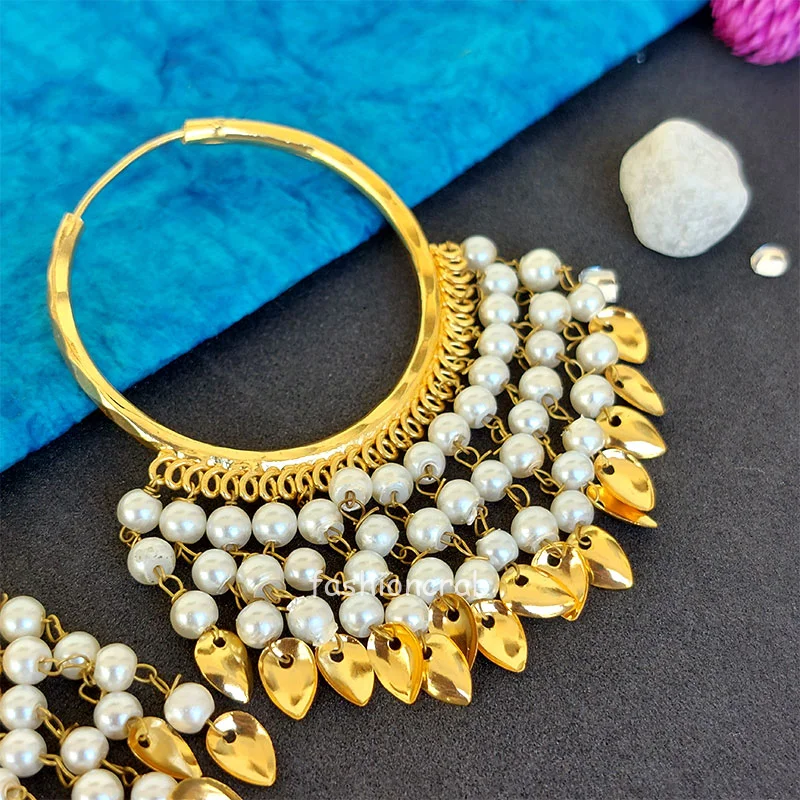 Punjabi Bali Earrings with Pearl Drop