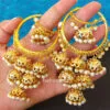 Punjabi Style Bali with Layered Jhumka Earrings