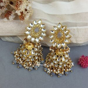 Adaa Jhumka Earrings - Grey