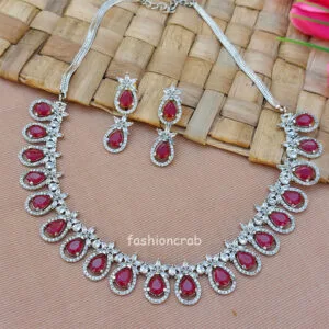 American Diamond Necklace Set for Wedding
