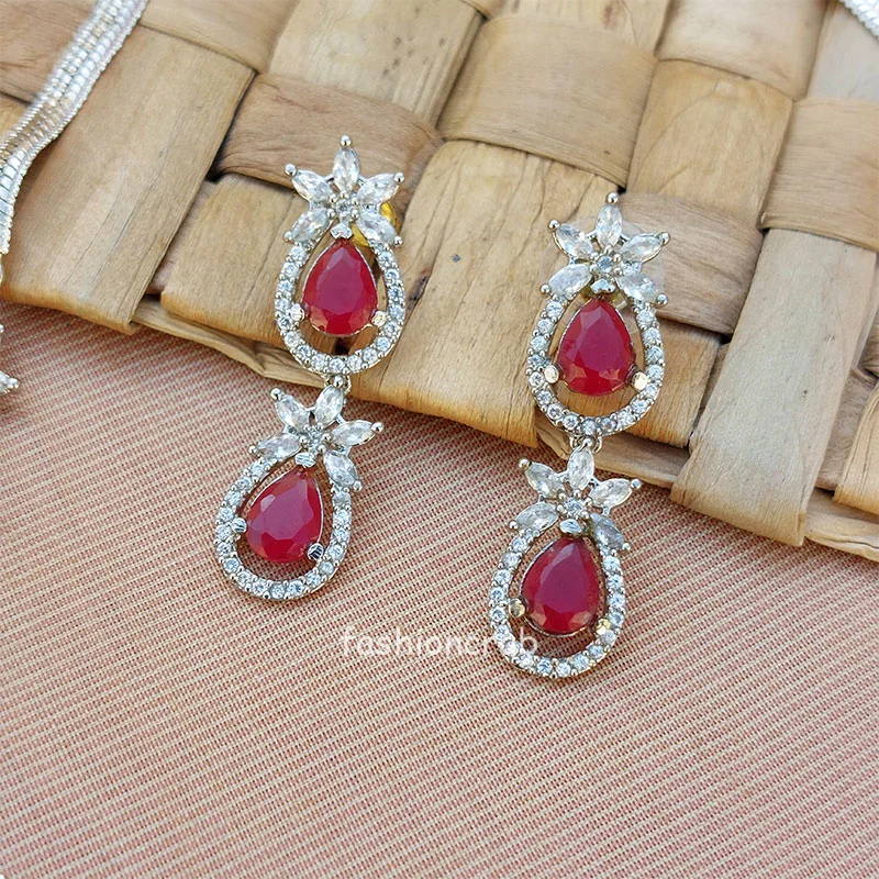 American Diamond Necklace Set for Wedding