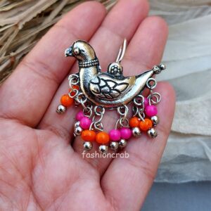 Oxidized Earrings – Pink Pearl