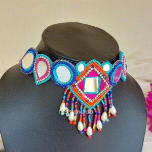 Multicolour Beads Western Choker Necklace for Girls