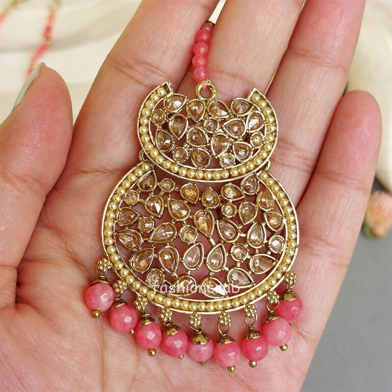 Rani Maang Tikka Set – Pink