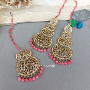Rani Maang Tikka Set – Pink