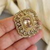 Rubina Maang Tikka Set with Earrings - Champagne-02 Rubina Maang Tikka Set with Earrings - Champagne