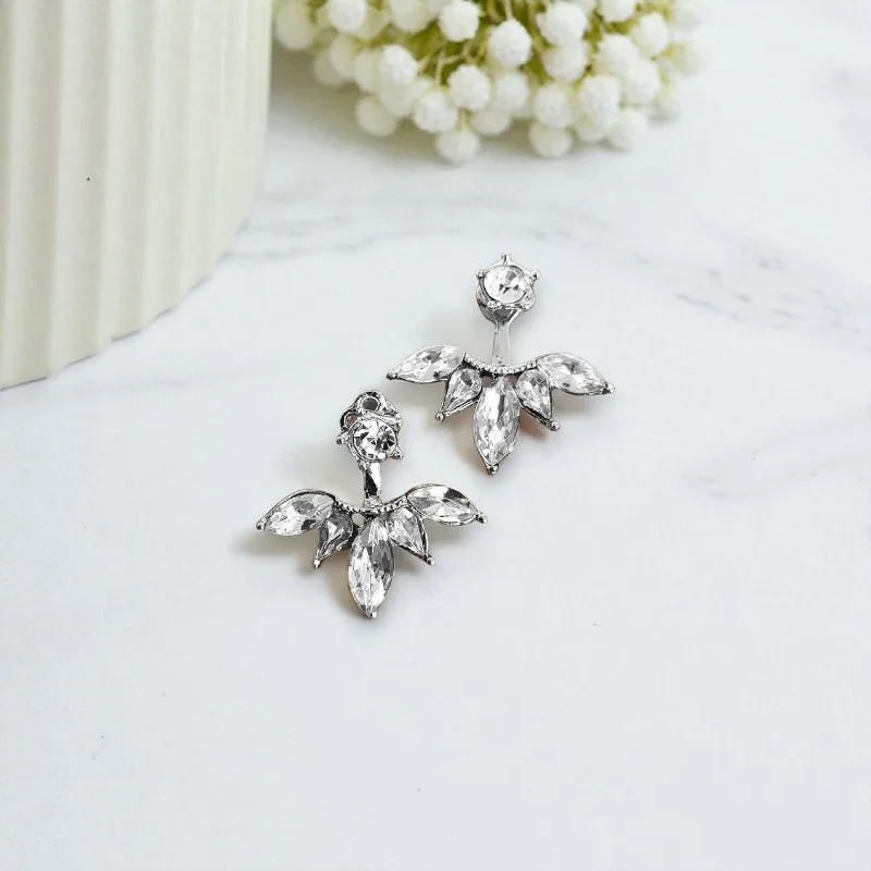 Crystal Silver Color Ear Stud for Girls