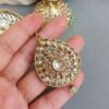 Hina Jhumka Earrings with Tikka - Green