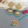 Aamna Maang Tikka with Earrings - Sea Green