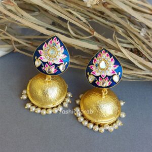 Alia Meenakari Jhumka - Blue