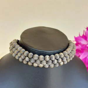 Brass Choker Statement Necklace for Saree