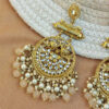 Light Peach Pearl Long Chandbali Earring for Party