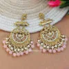 Light Pink Pearl Long Chandbali Earring for Party