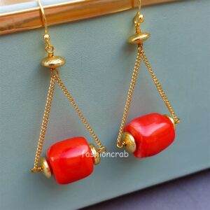 Natural Orange Stone Earrings