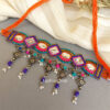 Oxidised Silver Handcrafted Afghan Choker Necklace-04 Oxidised Silver Handcrafted Afghan Choker Necklace