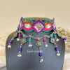 Oxidised Silver Handcrafted Afghan Choker Necklace-05 Oxidised Silver Handcrafted Afghan Choker Necklace
