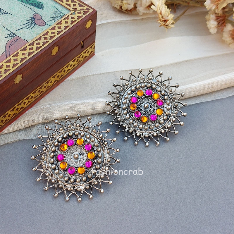 Buy Teejh Ethnic Pekham Silver Oxidized Jhumki Earrings Online At Best  Price @ Tata CLiQ