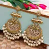 White Pearl Long Chandbali Earring for Party