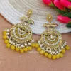 Yellow Pearl Long Chandbali Earring for Party
