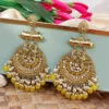 Yellow Pearl Long Chandbali Earring for Party Yellow Pearl Long Chandbali Earring for Party