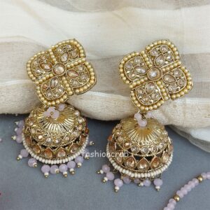 Aamna Maang Tikka with Earrings - Pink