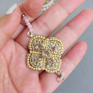 Aamna Maang Tikka with Earrings - Pink