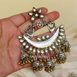 Dual Tone Oxidised Jhumka