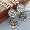 Light Orange Black Metal Jhumka-01 Light Orange Black Metal Jhumka