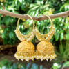Orange Colour Heavy Jhumka Bali for Saree