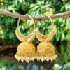Orange Colour Heavy Jhumka Bali for Saree-01 Orange Colour Heavy Jhumka Bali for Saree