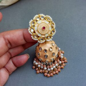 Peach Jhumka for Lehenga