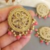 Pink - Maang Tikka Set with Earring-02 Pink - Maang Tikka Set with Earring