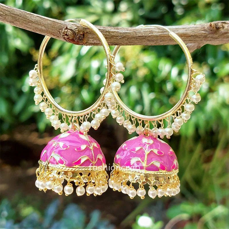 Purple Jhumka Hoop Earring