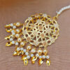 Champagne Color Pipal Patti Earring for Lehenga-02 Champagne Color Pipal Patti Earring for Lehenga