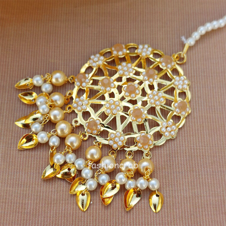 Champagne Color Pipal Patti Earring for Lehenga